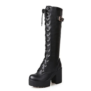 Black Leather boots for women