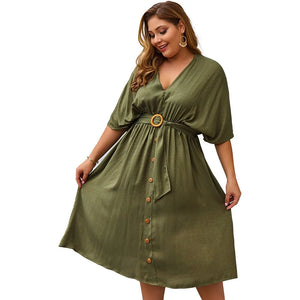 Plus Size V Neck Dress