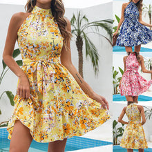 Load image into Gallery viewer, Floral Halter Mini Dress
