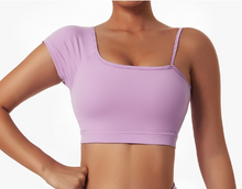 Load image into Gallery viewer, Summer Sexy Oblique Shoulder Yoga Clothes Tops
