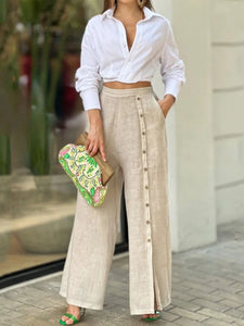 Wide Leg Linen Pants