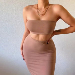 2 Piece Tube Top and Skirt