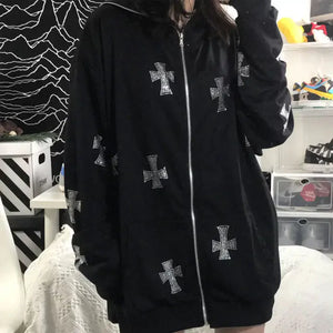 Cross Zip up Hoodie