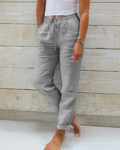 Linen Drawstring Pants