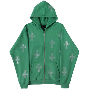 Cross Zip up Hoodie