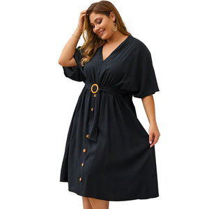 Plus Size V Neck Dress