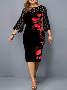 Plus Size Floral Print Dresses