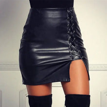 Load image into Gallery viewer, pleated leather skirt
