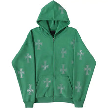 Load image into Gallery viewer, Cross Zip up Hoodie
