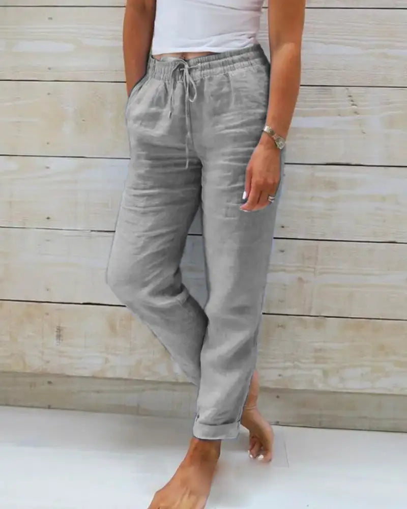 Linen Drawstring Pants