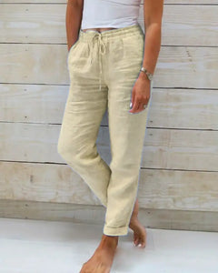 Linen Drawstring Pants