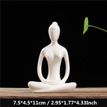 Load image into Gallery viewer, White Ceramic Yoga Figurines
