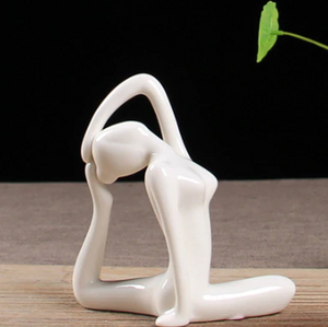 White Ceramic Yoga Figurines
