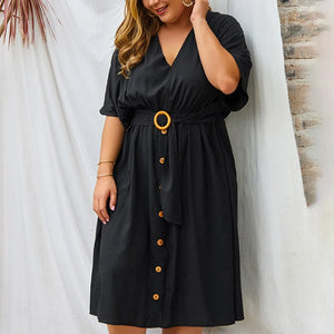 Plus Size V Neck Dress