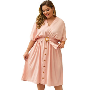 Plus Size V Neck Dress