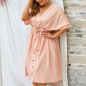 Plus Size V Neck Dress