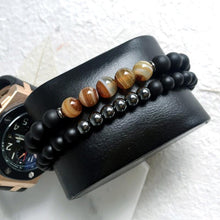 Load image into Gallery viewer, The Protector Hematite Agate Balancing B.racelet

