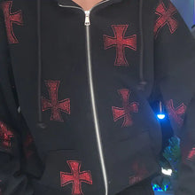 Load image into Gallery viewer, Cross Zip up Hoodie
