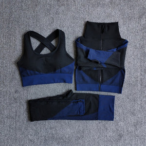 Yoga Suit Seamless Sets Long Sleeve-YogaSuits