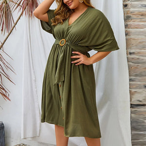 Plus Size V Neck Dress