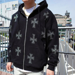 Cross Zip up Hoodie