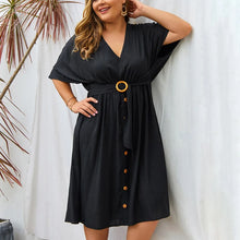 Load image into Gallery viewer, Plus Size V Neck Dress
