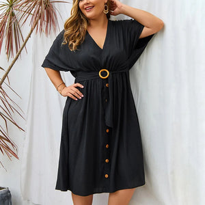 Plus Size V Neck Dress